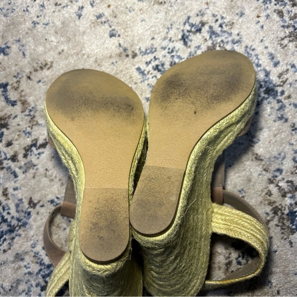 Steve Madden P-Wade Taupe Tan T-Strap Espadrille Wedge Sandals Size 10 - Picture 11 of 12